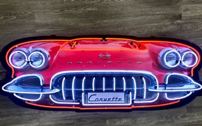 Photo of a Chevrolet Corvette Grill Neon Sign IN Shaped Steel Can for sale
