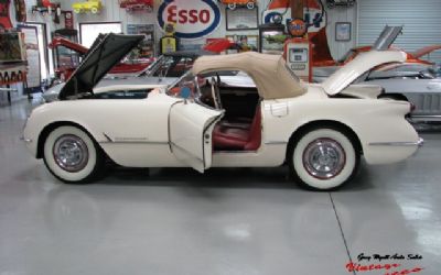1954 Chevrolet Corvette Polo White Red Interior
