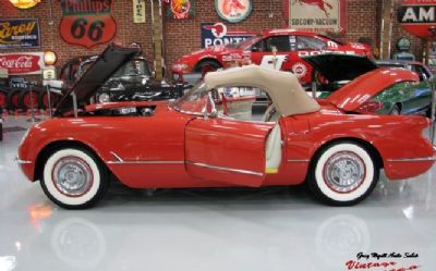 Photo of a 1955 Chevrolet Corvette #695 Gypsy Red, Ivory With Red Stitching Interior 3 SPD for sale